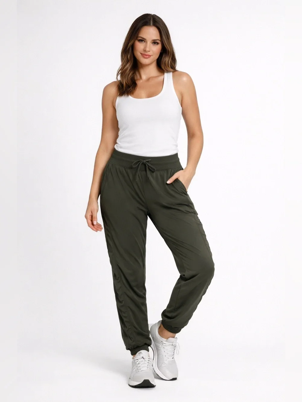 The North Face Women’s Joggers Olive Activewear Pants Lightweight Stretch - Picture 1 of 8